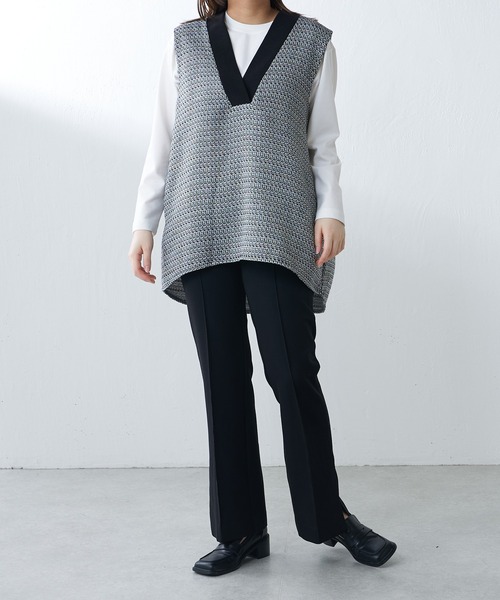 Lui's（ルイス）の「ハイウエストサイドベンツパンツ（スラックス・レディース・アイボリー/ブラック/パープル・FREE）」の15枚目の写真