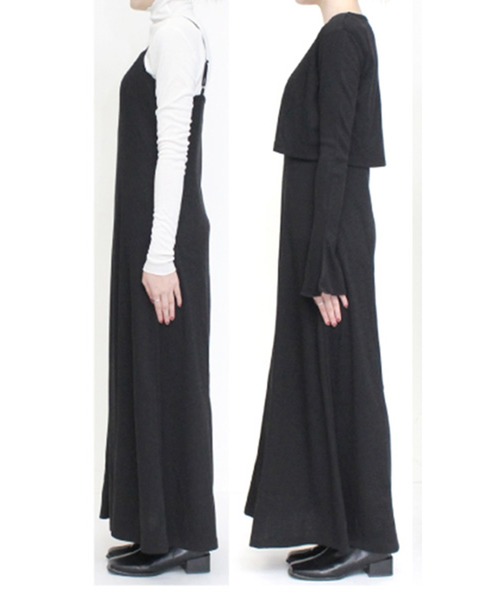 STYLEBLOCK(スタイルブロック)の「リブショートカーディガンセットワンピース(ワンピース・レディース・ブラウン系その他/ブルー/ブラック・M)」の8枚目の写真