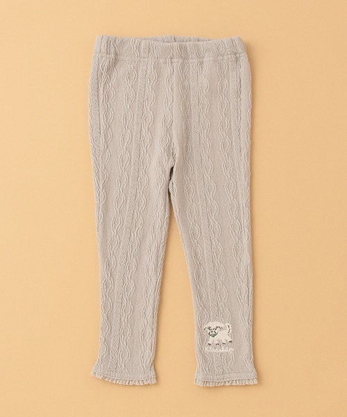 kladskap（クレードスコープ）の「裾刺しゅうケーブルロング丈スパッツ（レギンス/スパッツ・キッズ・ネイビー/グレー・110cm/100cm/80ｃｍ/120cm/90cm）」の2枚目の写真