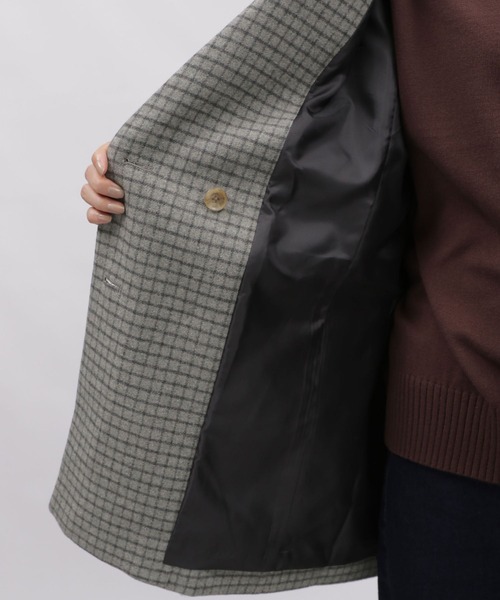 LAKOLE（ラコレ）の「ウィンドウペンチェックダブルテーラーコート