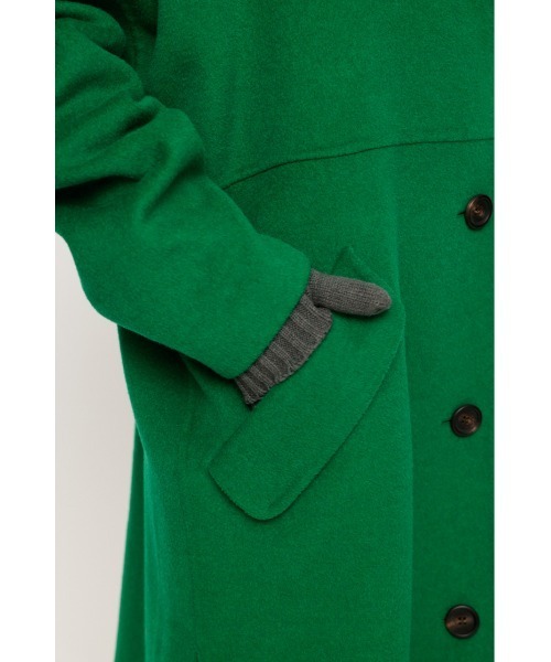 SLY(スライ)の「STAND OVER WOOL MIX COAT スタンドオーバー ウールミックス コート スタンドネック(ステンカラーコート・レディース・ブラック/グリーン/ライトベージュ・FREE)」の7枚目の写真