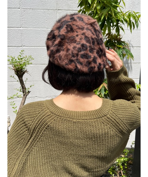 PHILLY(フィリー)の「ヒョウ柄ベレー帽(ハンチング/ベレー帽・レディース・ホワイト/ベージュ/ブラウン・FREE)」の2枚目の写真