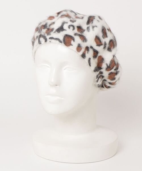 PHILLY(フィリー)の「ヒョウ柄ベレー帽(ハンチング/ベレー帽・レディース・ホワイト/ベージュ/ブラウン・FREE)」の7枚目の写真