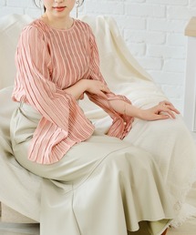 acro | プリーツフレアスリーブブラウス/AC2401(シャツ/ブラウス)