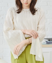 acro | プリーツフレアスリーブブラウス/AC2401(シャツ/ブラウス)