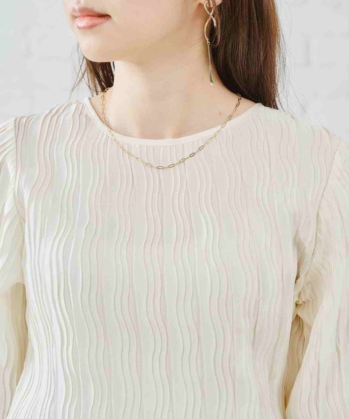 acro（アクロ）の「プリーツフレアスリーブブラウス/AC2401（シャツ/ブラウス・レディース・カーキ/ピンク/アイボリー・ﾌﾘ-）」の11枚目の写真