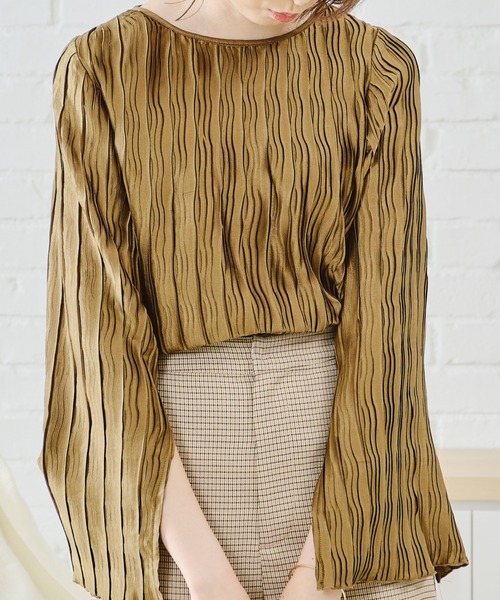 acro（アクロ）の「プリーツフレアスリーブブラウス/AC2401（シャツ/ブラウス・レディース・カーキ/ピンク/アイボリー・ﾌﾘ-）」の17枚目の写真