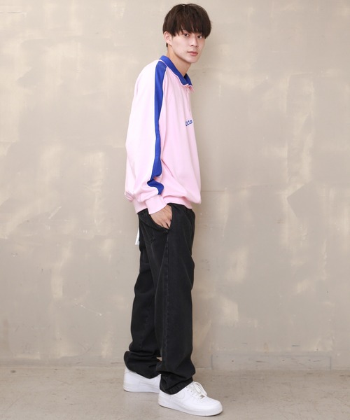 SPINNS（スピンズ）の「【ビックシルエット】サイドライン　ハーフジップスウェット（スウェット・メンズ・ブラック/ピンク/ロイヤルブルー/アッシュグレー・ONESIZE）」の14枚目の写真