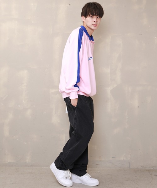 SPINNS（スピンズ）の「【ビックシルエット】サイドライン　ハーフジップスウェット（スウェット・メンズ・ブラック/ピンク/ロイヤルブルー/アッシュグレー・ONESIZE）」の15枚目の写真