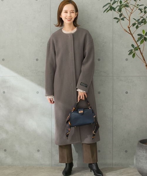 URBAN RESEARCH ROSSO（アーバンリサーチロッソ）の「Balli ノーカラーコート（その他アウター・レディース・ブラック/ベージュ/モカ・38/36）」の13枚目の写真