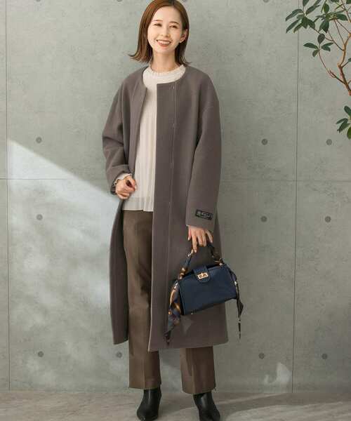 URBAN RESEARCH ROSSO（アーバンリサーチロッソ）の「Balli ノーカラーコート（その他アウター・レディース・ブラック/ベージュ/モカ・38/36）」の14枚目の写真