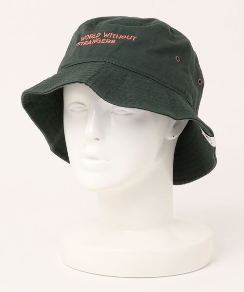 GIORDANO（ジョルダーノ）の「[GIORDANO] ワールドロゴ刺繍コットンバケットハット（ハット・レディース・ブラック/グリーン/ホワイト・FREE）」の3枚目の写真