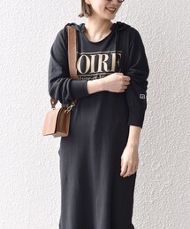 *【SHIPS別注】RUSSELL ATHLETIC:キーネックフードワンピース◆