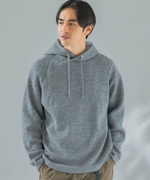 URBAN RESEARCH ROSSO MEN（アーバンリサーチロッソメン）の「『XLサイズ』ワッフルニットパーカー（パーカー・メンズ・グレー/ブラック・X-LARGE/MEDIUM/LARGE）」の2枚目の写真