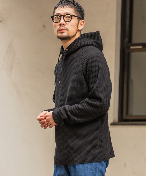 URBAN RESEARCH ROSSO MEN（アーバンリサーチロッソメン）の「『XLサイズ』ワッフルニットパーカー（パーカー・メンズ・グレー/ブラック・X-LARGE/MEDIUM/LARGE）」の6枚目の写真