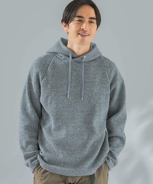 URBAN RESEARCH ROSSO MEN（アーバンリサーチロッソメン）の「『XLサイズ』ワッフルニットパーカー（パーカー・メンズ・グレー/ブラック・X-LARGE/MEDIUM/LARGE）」の11枚目の写真