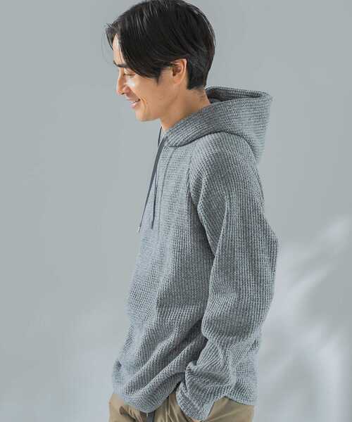 URBAN RESEARCH ROSSO MEN（アーバンリサーチロッソメン）の「『XLサイズ』ワッフルニットパーカー（パーカー・メンズ・グレー/ブラック・X-LARGE/MEDIUM/LARGE）」の15枚目の写真