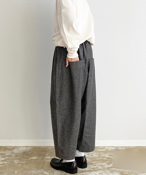 WQ050○HARVESTY : ワイドエッグクロップドパンツ○1 WQ050○HARVESTY : ワイドエッグクロップドパンツ○1