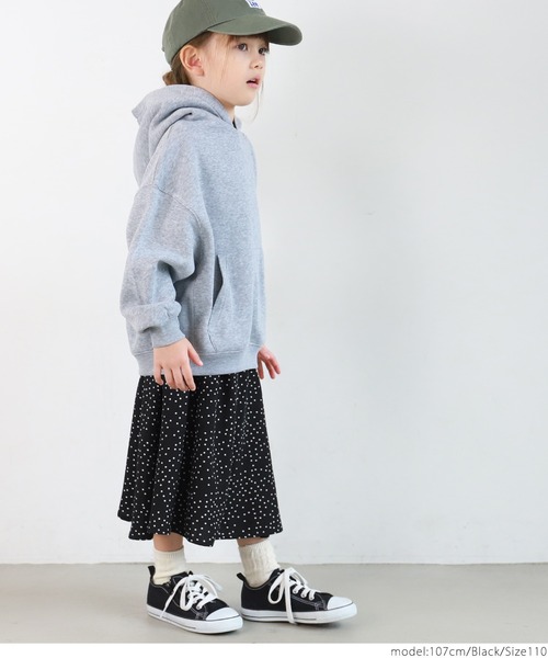 coca（coca）（コカ）の「キッズ　親子お揃いドットスカート（スカート・キッズ・ブラック・100/110/120/130/140）」の7枚目の写真