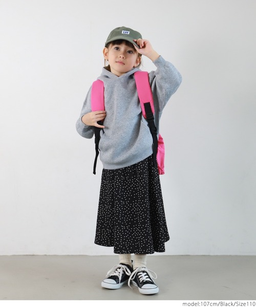 coca（coca）（コカ）の「キッズ　親子お揃いドットスカート（スカート・キッズ・ブラック・100/110/120/130/140）」の9枚目の写真