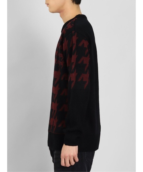 semantic design（セマンティックデザイン）の「【ハンドウォッシャブル】セマンティックデザイン 柄切替 クルーニット（ニット/セーター・メンズ・ホワイト×ブラック/ボルドー・MEDIUM/S/LARGE/X-LARGE）」の17枚目の写真