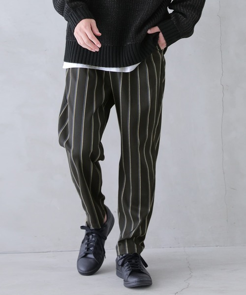 osharewalker（オシャレウォーカー）の「【廃盤】『ストライプ柄スラックスパンツ』（スラックス・メンズ・ブラック/チャコール・M/L/XL）」の3枚目の写真