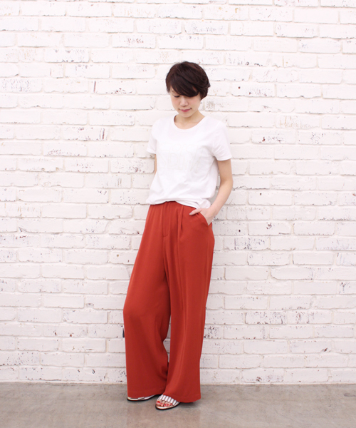 GALLARDAGALANTE（ガリャルダガランテ）の「トリアセワイドパンツ（その他パンツ・レディース・オレンジ/ブラック・FREE）」の8枚目の写真