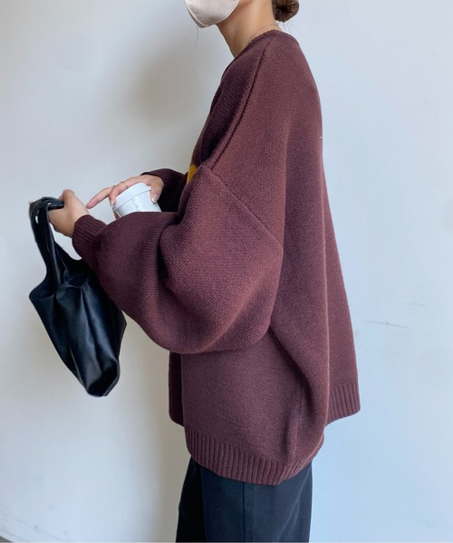 CPCM（シーピーシーエム）の「お花モチーフジャガードニット（ニット/セーター・レディース・アイボリー/グリーン/ネイビー/ブラウン・FREE）」の20枚目の写真