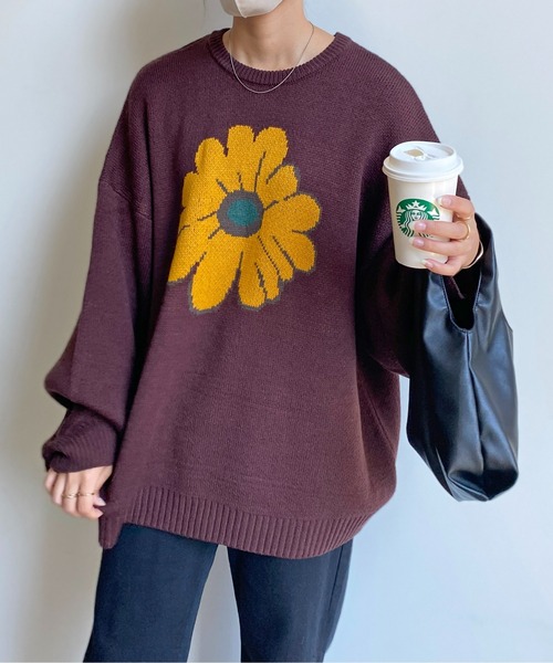 CPCM（シーピーシーエム）の「お花モチーフジャガードニット（ニット/セーター・レディース・アイボリー/グリーン/ネイビー/ブラウン・FREE）」の16枚目の写真