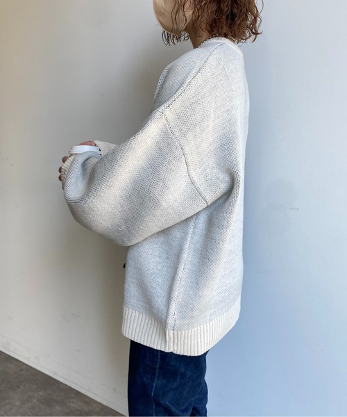 CPCM（シーピーシーエム）の「お花モチーフジャガードニット（ニット/セーター・レディース・アイボリー/グリーン/ネイビー/ブラウン・FREE）」の7枚目の写真