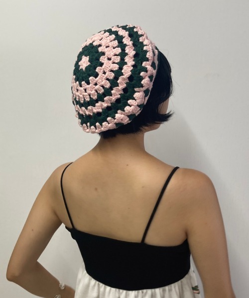 Casselini（キャセリーニ）の「Casselini(キャセリーニ)クロシェベレー帽（ハンチング/ベレー帽・レディース・ブルー/ベージュ/ピンク・FREE）」の19枚目の写真