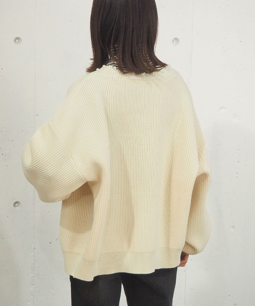 tiptop（ティップトップ）の「畦編みパール付きカーディガン（カーディガン/ボレロ・レディース・ブラック/ベージュ/アイボリー・FREE）」の11枚目の写真