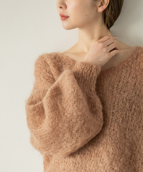 【美品】ノーブル　アメリカンドリームズ　モヘヤ　ざっくり　ボリュームニット 美品】ノーブル アメリカンドリームズ モヘヤ ざっくり