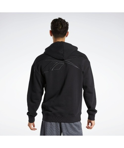 Reebok（リーボック）の「バスケットボール フリース フーディ / BB BBALL HW FLEECE HOOD（パーカー・メンズ・ブラック/ホワイト・LARGE/X-LARGE/SMALL/MEDIUM/XX-LARGE/XXX-LARGE）」の9枚目の写真