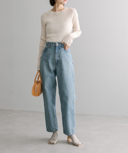 mystic（ミスティック）の「シャイニークルーリブニット（ニット/セーター・レディース・ブラック/ライム/ピンク/ベージュ・FREE）」の6枚目の写真