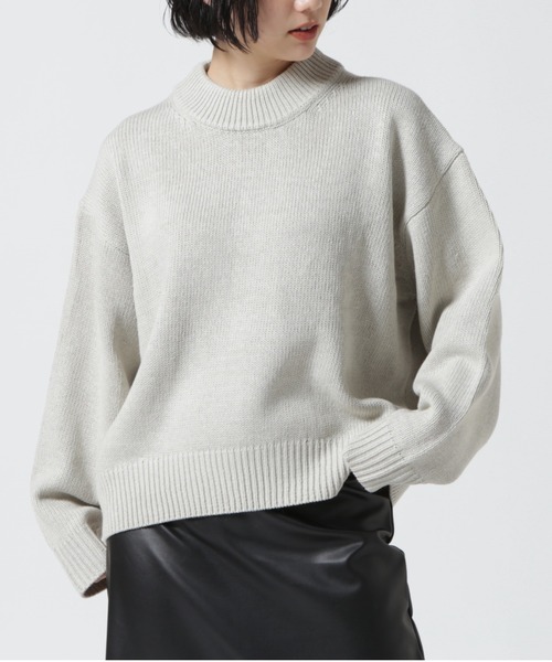 DETAILS(ディテールズ)の「DETAILS/ディテイルズ/度詰メリヤス編みPO(ニット/セーター・レディース・ブラック/ベージュ・F)」の2枚目の写真