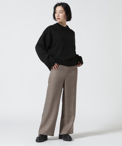 DETAILS(ディテールズ)の「DETAILS/ディテイルズ/度詰メリヤス編みPO(ニット/セーター・レディース・ブラック/ベージュ・F)」の4枚目の写真