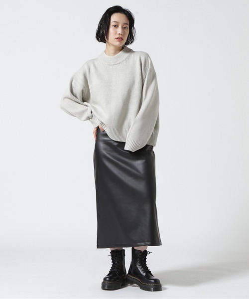 DETAILS(ディテールズ)の「DETAILS/ディテイルズ/度詰メリヤス編みPO(ニット/セーター・レディース・ブラック/ベージュ・F)」の5枚目の写真