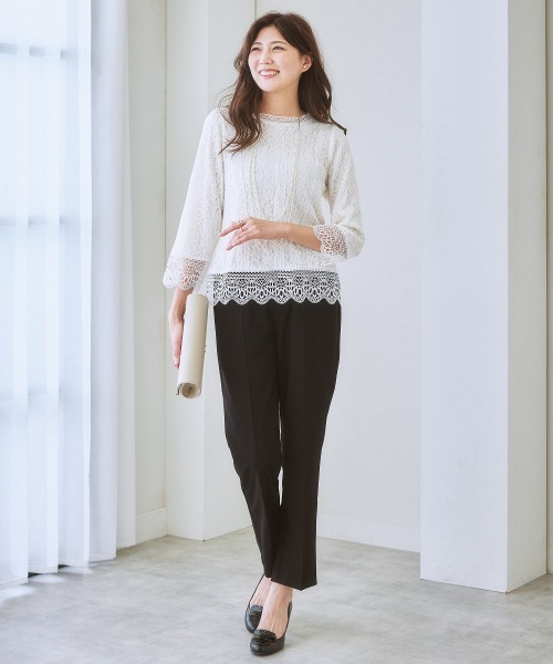 7days Life Styling(セブンデイズライフスタイリング)の「【販売終了】【カットソー裏地付】総レースブラウス(シャツ/ブラウス・レディース・モカ/ブラック/アイボリー・LL/M/S/L)」の5枚目の写真