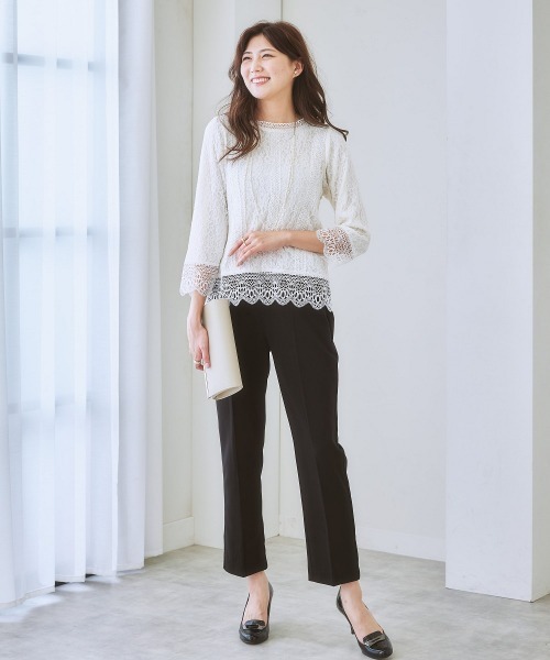 7days Life Styling(セブンデイズライフスタイリング)の「【販売終了】【カットソー裏地付】総レースブラウス(シャツ/ブラウス・レディース・モカ/ブラック/アイボリー・LL/M/S/L)」の6枚目の写真