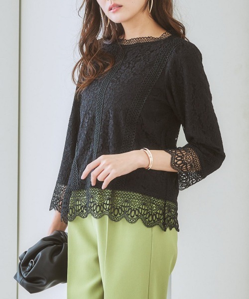 7days Life Styling(セブンデイズライフスタイリング)の「【販売終了】【カットソー裏地付】総レースブラウス(シャツ/ブラウス・レディース・モカ/ブラック/アイボリー・LL/M/S/L)」の12枚目の写真