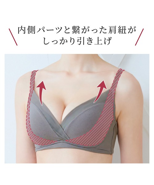 BRADELIS NEWYORK（ブラデリスニューヨーク）の「ブラデリス すっきり楽ちん綿混ブラ 補正下着 補整 ブラレット（ブラジャー・レディース・ピンクベージュ/ブラック/モカ・S/M/L/LL/3L）」の16枚目の写真