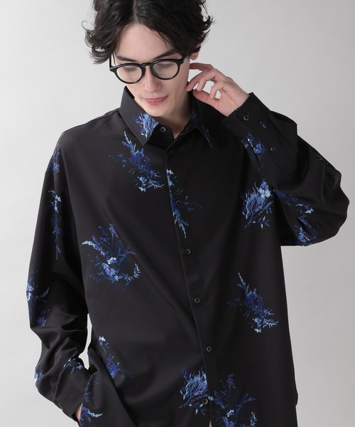 RAGEBLUE（レイジブルー）の「ラグイージー/フラワーデザインシャツ（シャツ/ブラウス・メンズ・ブルー/ブラック/ホワイト・MEDIUM/LARGE）」の14枚目の写真