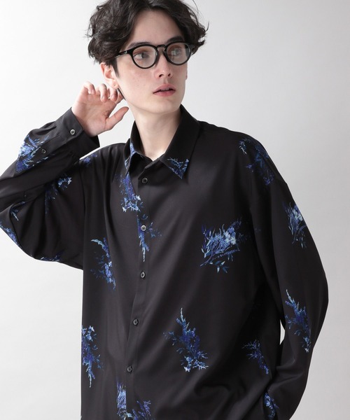 RAGEBLUE（レイジブルー）の「ラグイージー/フラワーデザインシャツ（シャツ/ブラウス・メンズ・ブルー/ブラック/ホワイト・MEDIUM/LARGE）」の15枚目の写真