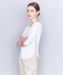 AEWEN MATOPH | ＜AEWEN MATOPH＞コットンテレコ ステッチ Uネックカットソー(Tシャツ/カットソー)