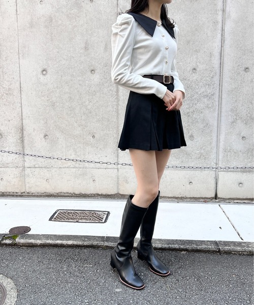 one way(ワンウェイ)の「配色ビックカラーテレコトップス(Tシャツ/カットソー・レディース・ブラック/ピンク/ホワイト・FREE)」の17枚目の写真