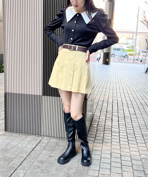 one way(ワンウェイ)の「配色ビックカラーテレコトップス(Tシャツ/カットソー・レディース・ブラック/ピンク/ホワイト・FREE)」の12枚目の写真