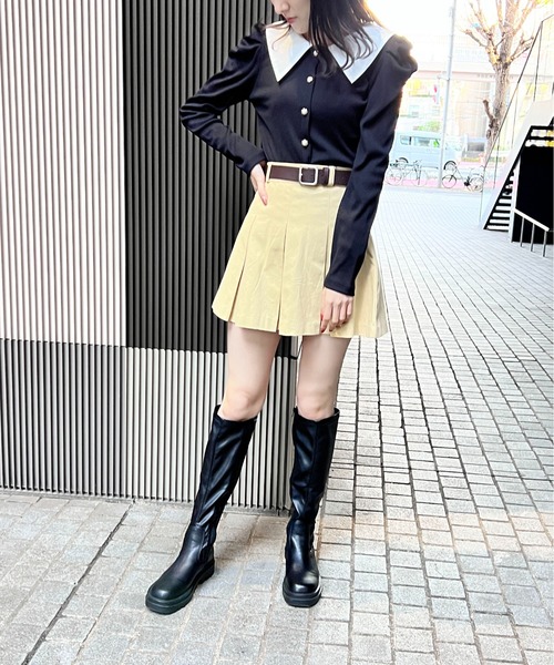 one way(ワンウェイ)の「配色ビックカラーテレコトップス(Tシャツ/カットソー・レディース・ブラック/ピンク/ホワイト・FREE)」の13枚目の写真