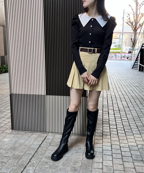 one way(ワンウェイ)の「配色ビックカラーテレコトップス(Tシャツ/カットソー・レディース・ブラック/ピンク/ホワイト・FREE)」の14枚目の写真
