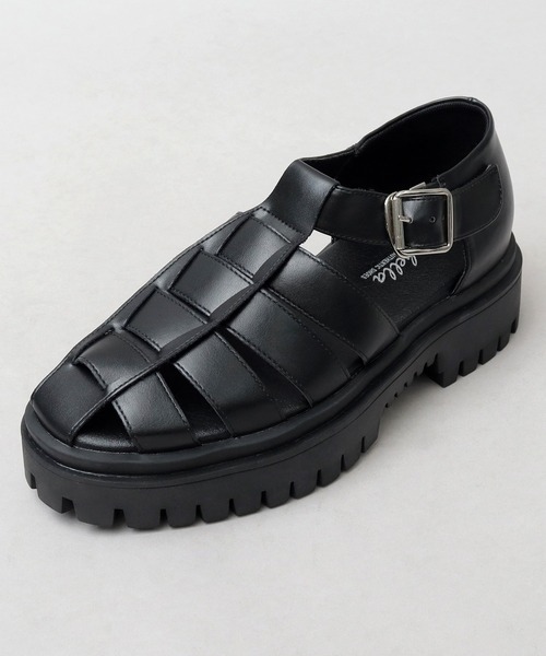 glabella（グラベラ）の「超厚底 タンクソール グルカサンダル / 厚底 フェイクレザーサンダル（サンダル・メンズ・ブラック・L/M/S）」の2枚目の写真